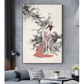 File tranh vẽ tay chân dung cô gái xưa - CD013