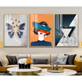 File tranh bộ 3 trừu tượng hiện đại - HQ-450