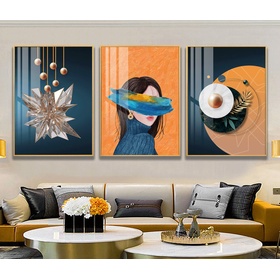 File tranh bộ 3 trừu tượng hiện đại - HQ-449