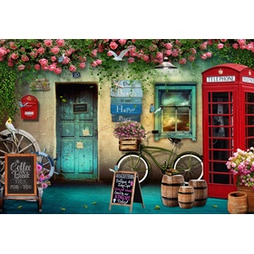 File tranh nền tường hoài cổ trang trí quán cafe - DT021