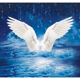 File tranh nền tường cánh thiên thần giữa bầu trời sao - DT030