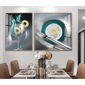 File tranh bộ 2 trừu tượng phòng ăn hiện đại - HQ-498