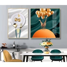 File tranh bộ 2 trừu tượng phòng ăn hiện đại - HQ-494