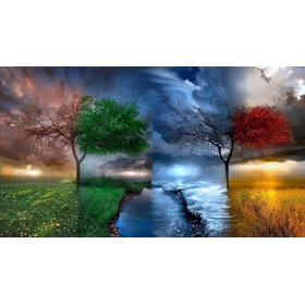 File tranh nền tường phong cảnh thời tiết 4 mùa - DT0003