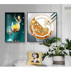 File tranh bộ 2 trừu tượng phòng ăn hiện đại - HQ-497