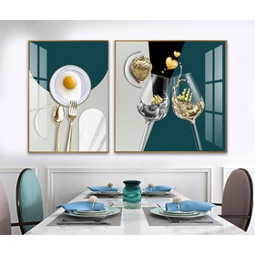 File tranh bộ 2 trừu tượng phòng ăn hiện đại - HQ-503