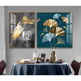 File tranh bộ 2 trừu tượng phòng ăn hiện đại - HQ-505