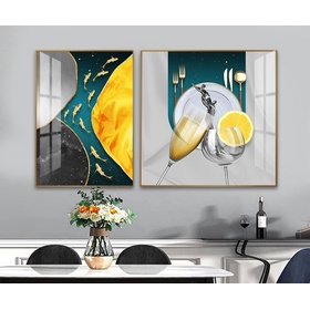 File tranh bộ 2 trừu tượng phòng ăn hiện đại - HQ-504