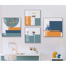 File tranh 4 bức trừu tượng hiện đại - HQ-516