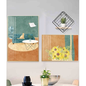 File tranh bộ 2 trừu tượng hiện đại - HQ-518