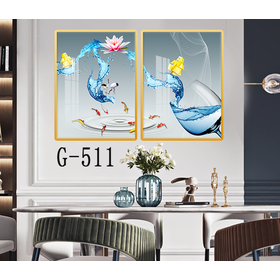 File tranh bộ 2 trừu tượng phòng ăn hiện đại - G-511