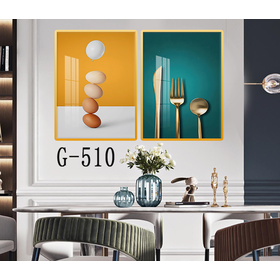File tranh bộ 2 trừu tượng phòng ăn hiện đại - G-510