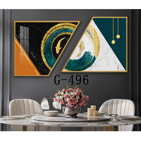 File tranh bộ 2 trừu tượng phòng ăn hiện đại - G-496