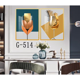 File tranh bộ 2 trừu tượng phòng ăn hiện đại - G-514