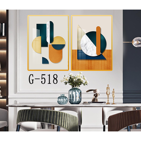 File tranh bộ 2 trừu tượng phòng ăn hiện đại - G-518