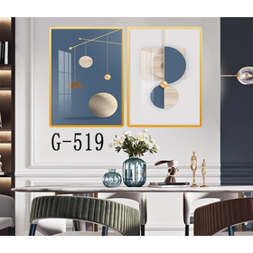File tranh bộ 2 trừu tượng phòng ăn hiện đại - G-519