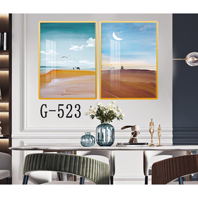 File tranh bộ 2 trừu tượng phòng ăn hiện đại - G-523