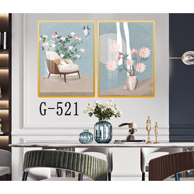 File tranh bộ 2 trừu tượng phòng ăn hiện đại - G-521