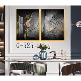 File tranh bộ 2 trừu tượng phòng ăn hiện đại - G-525