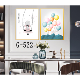 File tranh bộ 2 trừu tượng phòng ăn hiện đại - G-522