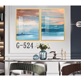 File tranh bộ 2 trừu tượng phòng ăn hiện đại - G-524