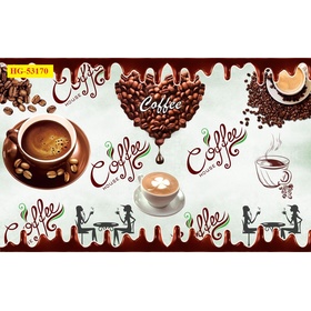 File tranh nền tường trang trí quán cafe hiện đại - HG-53170