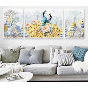 File tranh phong cảnh chim công 3D - OP18840883