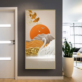 File tranh hồ phong cảnh hồ thiên nga trừu tượng - OP25095557