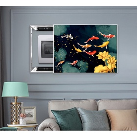 File tranh hoa sen cá chép - HG1074