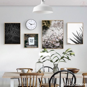 File tranh bộ hoa lá Bắc Âu kết hợp - HG4004