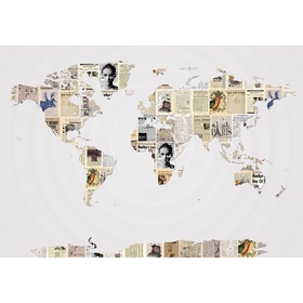 File tranh nền tường bản đồ báo giấy - DT040