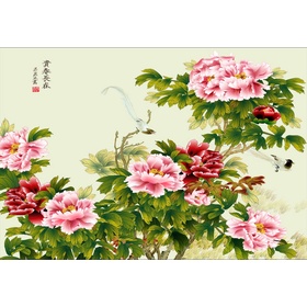 File tranh hoa mẫu đơn - HG-2504