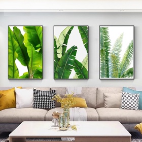 File tranh bộ 3 lá cây hiện đại - HG-2522