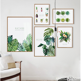 File tranh bộ 5 bức hoa lá xương rồng