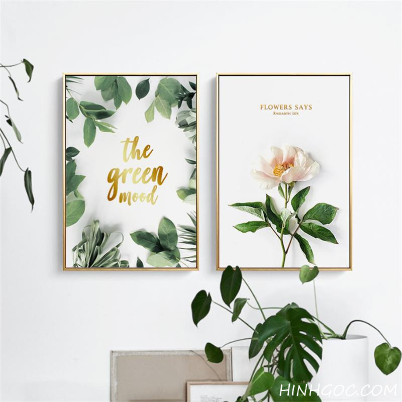 File tranh bộ 3 bức hoa lá đẹp - HG303