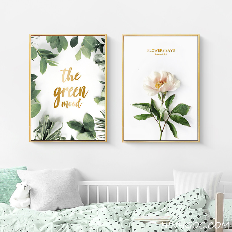 File tranh bộ 3 bức hoa lá đẹp - HG303