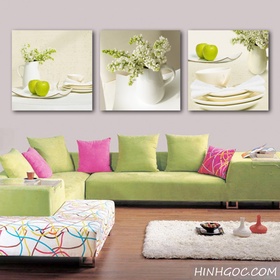 File tranh bộ 3 bức hoa và quả - HG305