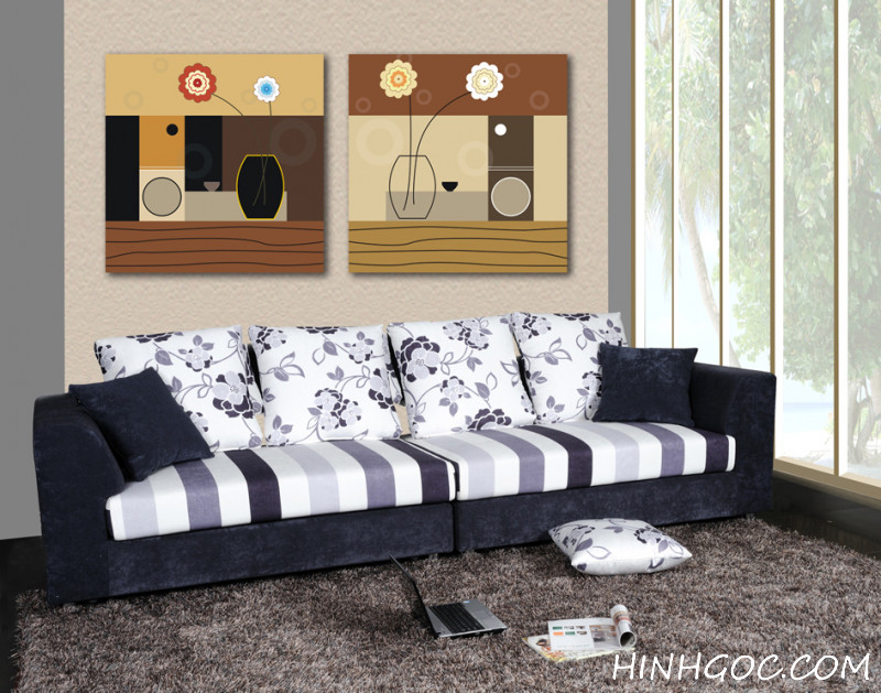 File tranh bộ 2 bức bình hoa - FR309