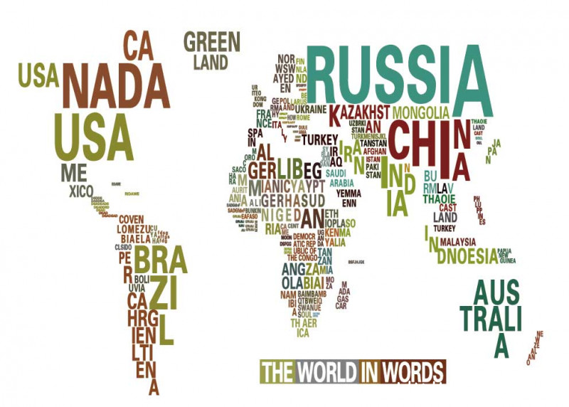 File tranh bản đồ thế giới ghép theo tên quốc gia - HG1001