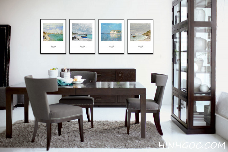 File tranh bộ sơn dầu thuyền và biển - HG4002