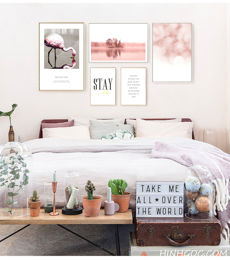 File tranh bộ 5 bức hồng hạc - HG5001