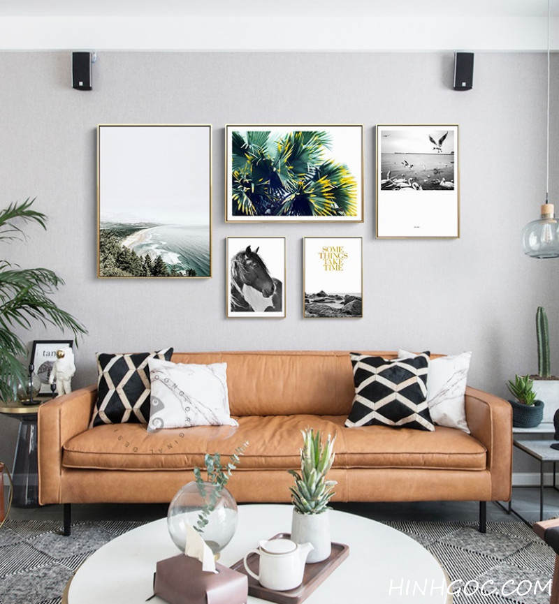 File tranh bộ 5 bức kết hơp thiên nhiên - HG5002