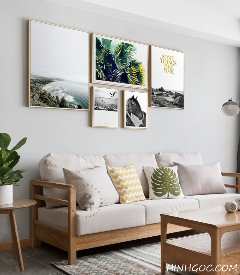 File tranh bộ 5 bức kết hơp thiên nhiên - HG5002