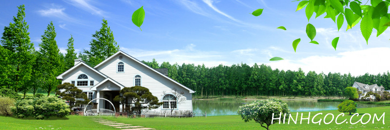 File tranh phong cảnh biệt thự giữa thiên nhiên - HG309