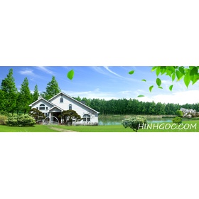 File tranh phong cảnh biệt thự giữa thiên nhiên - HG309
