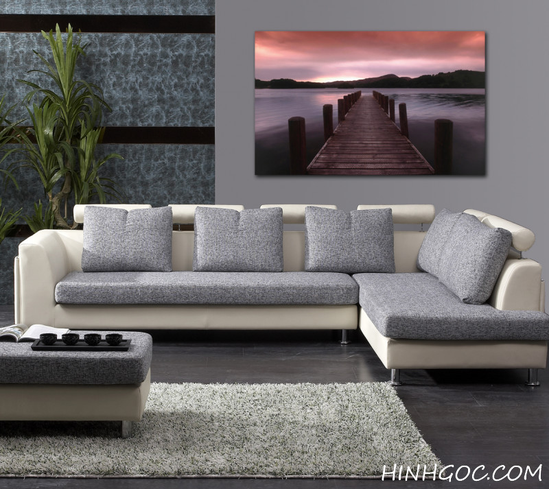 File tranh hoàng hôn trên cầu gỗ - HG100_10