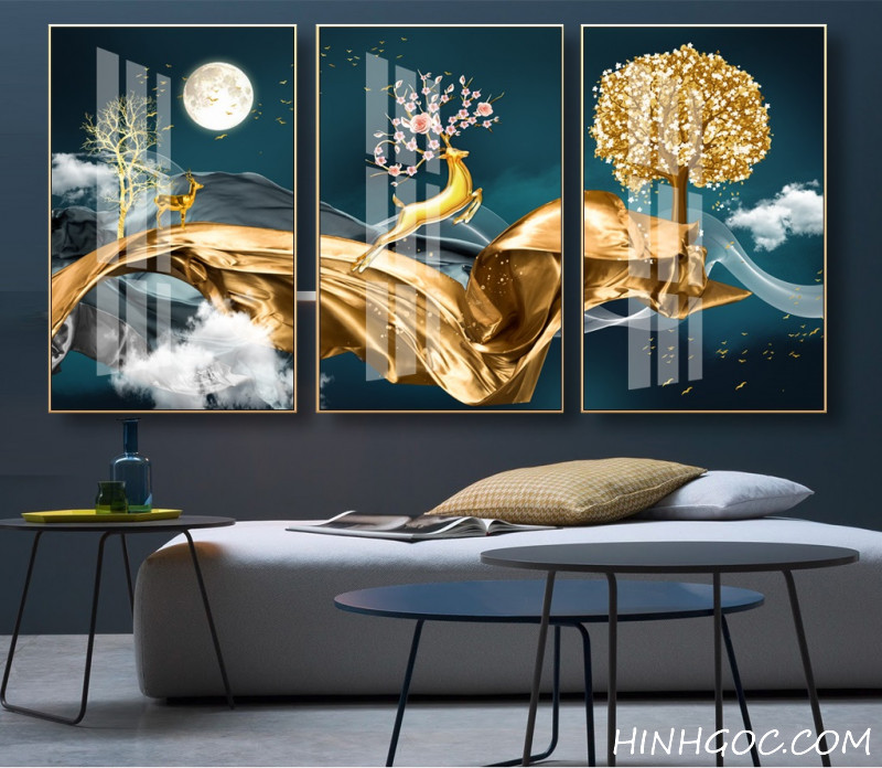 File tranh hươu pha lê hiện đại - HG30000