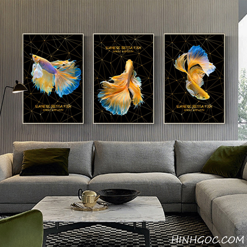 File tranh cá 3D hiện đại - HG30000