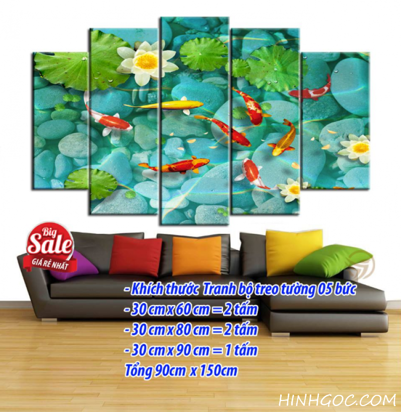 File tranh cá chép cửu ngư quần hội - HG500000