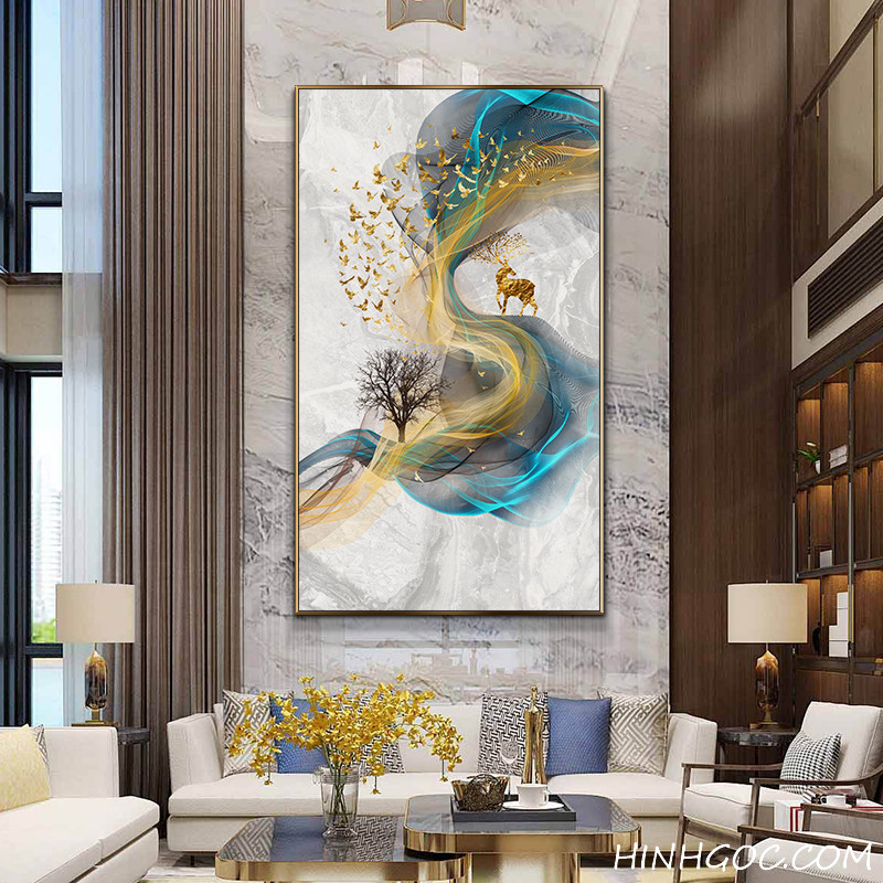 File tranh nghệ thuật trừu tượng hươu nai - HG9000